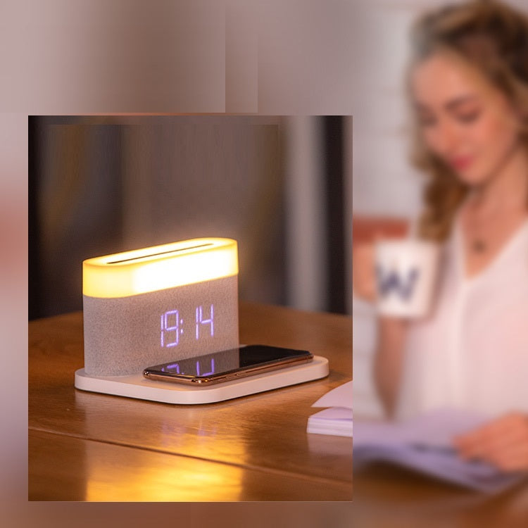 Bedside Lamp Clock Four-in-one Wireless Phone Charger