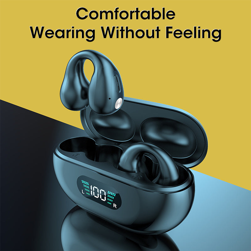 Bone Conduction Headphones, TWS Earbuds, Ear Clip, Bluetooth, 5.3, Touch, Wireless Earphone In-Ear Bass HIFI Sports Headset