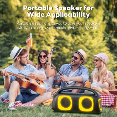 JYX D19 Bluetooth Speaker, 60W , RGB, 2 Wireless Microphone