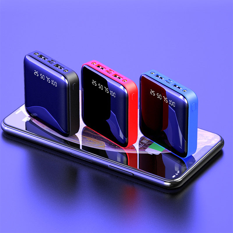 Mini Power Bank, 20000 MAh, Portable Mirror, Digital Display
