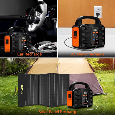 150W Portable Power Station, 155Wh, 42000mAh, Outdoor Solar Generator, 110V AC DC Port, Home Backup, Outdoor RV Camping, Emergency Lithium Battery