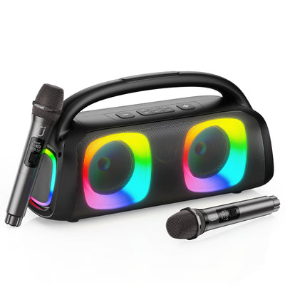 JYX D19 Bluetooth Speaker, 60W , RGB, 2 Wireless Microphone