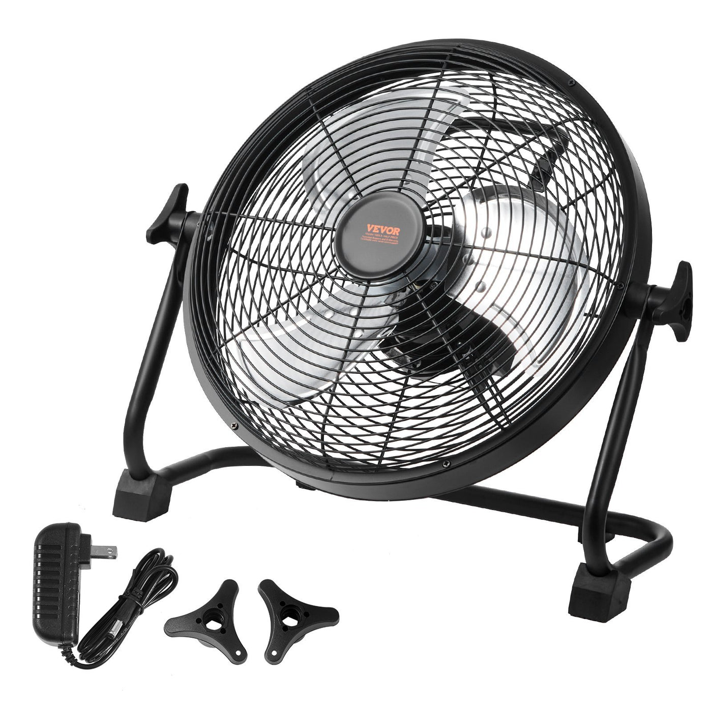 VEVOR Cordless Fan, Portable, Quiet, 360 Degree Pivoting Head, Stepless Speed Regulation, High Velocity, Cordless, Heavy Duty Metal