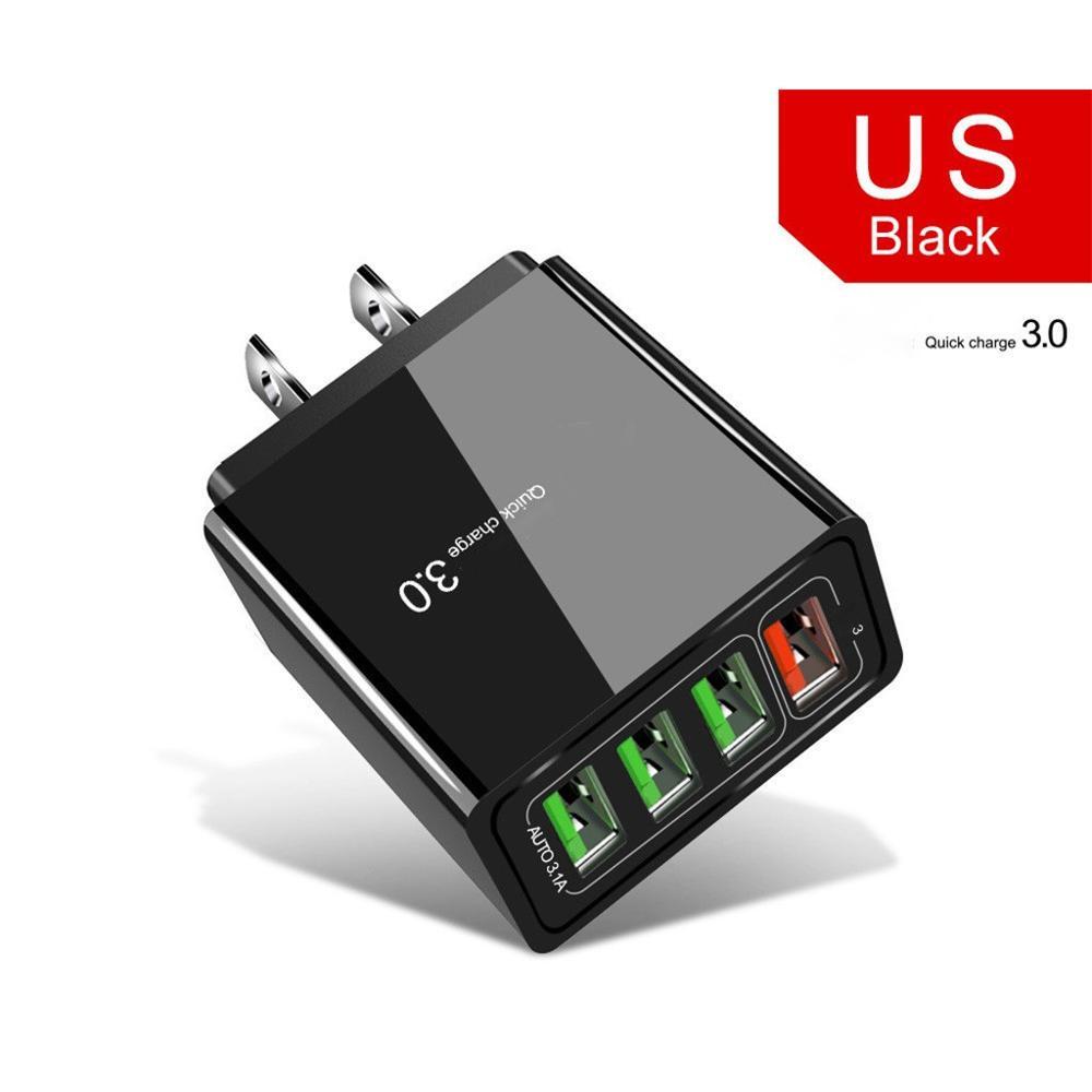 Illuminated 4USB Mobile Phone Charger, 3A Charging Head