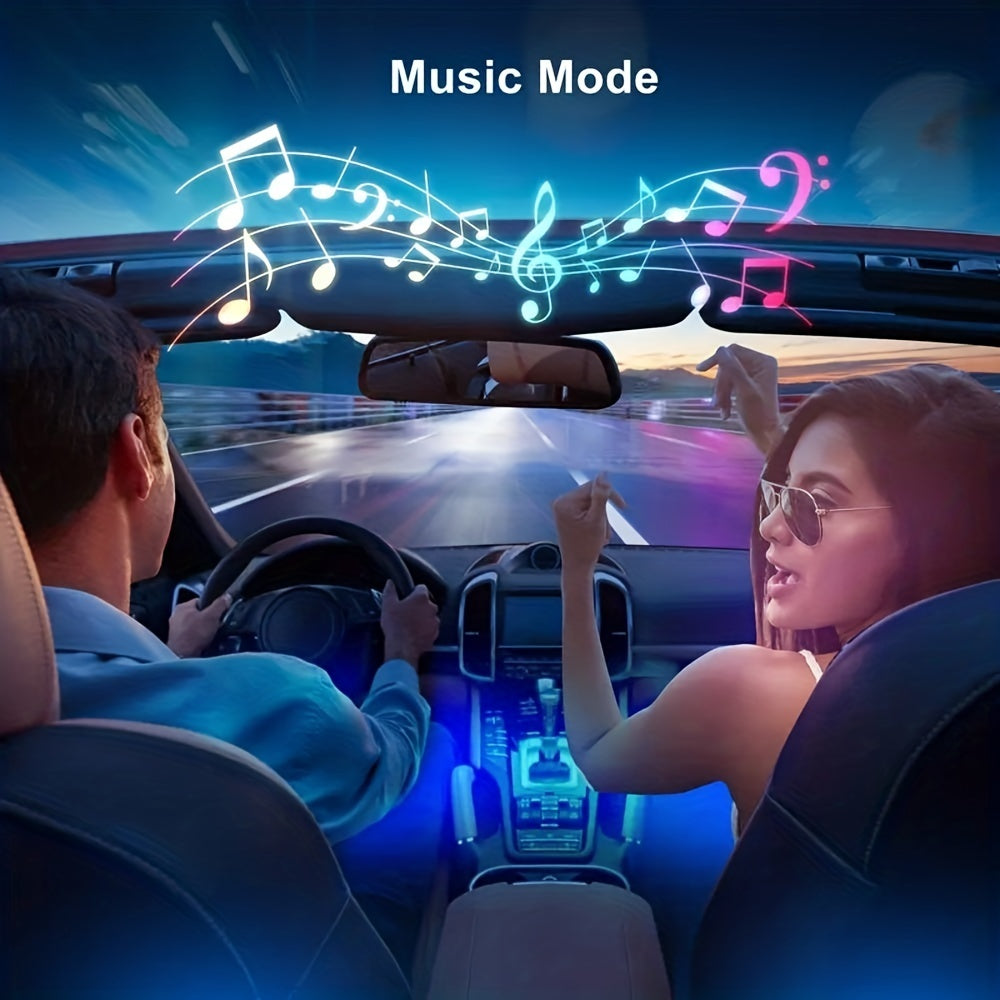 LED, RGB Interior Atmosphere Strip Light, USB Wireless Remote, Music Control