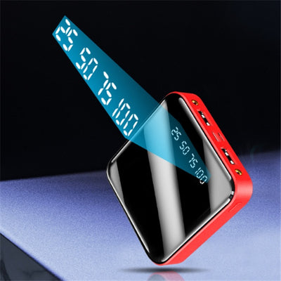 Mini Power Bank, 20000 MAh, Portable Mirror, Digital Display