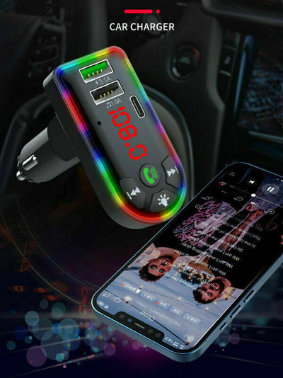 Car Bluetooth 5.0, MP3 Player, FM Transmitter Radio, 3.1A Fast Charger Adapter