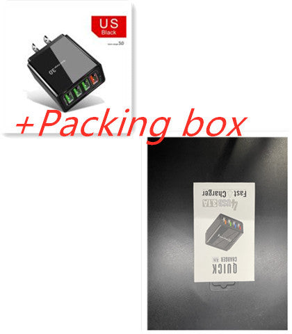 Illuminated 4USB Mobile Phone Charger, 3A Charging Head