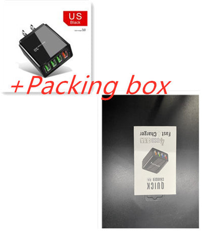 Illuminated 4USB Mobile Phone Charger, 3A Charging Head