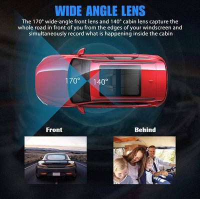Dash Cam, FHD 1080P, Front/Rear, Dual Lens, G-Sensor
