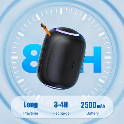 JYX L5 Portable Speaker, IPX7 Waterproof, Bluetooth, LED Lights, 8H Playtime
