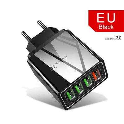 Illuminated 4USB Mobile Phone Charger, 3A Charging Head
