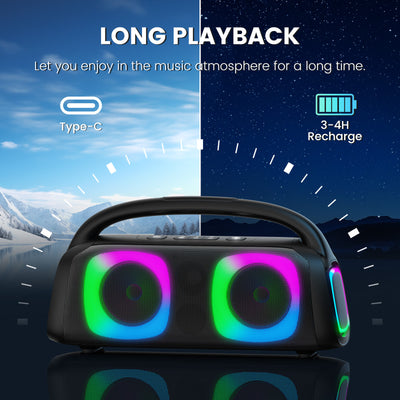 JYX D19 Bluetooth Speaker, 60W , RGB, 2 Wireless Microphone