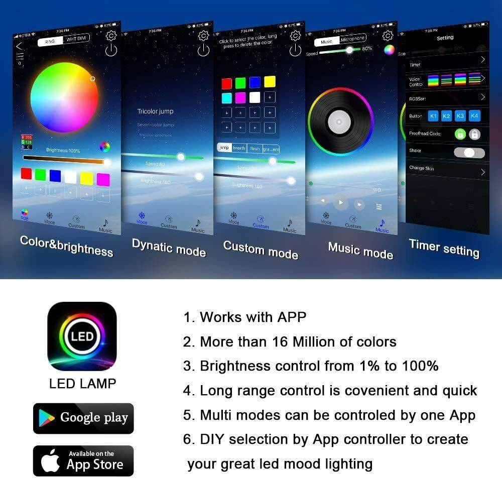 Car Underglow, Neon Accent, Strip Lights Kit, RGB, Million Multi-Color