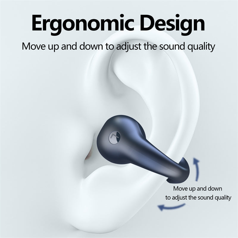 Bone Conduction Headphones, TWS Earbuds, Ear Clip, Bluetooth, 5.3, Touch, Wireless Earphone In-Ear Bass HIFI Sports Headset