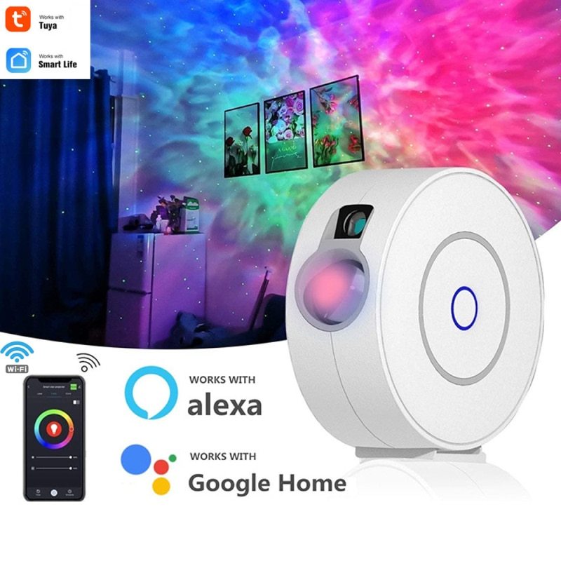 Starry sky projector lamp, Alexa Voice Control, Google Home