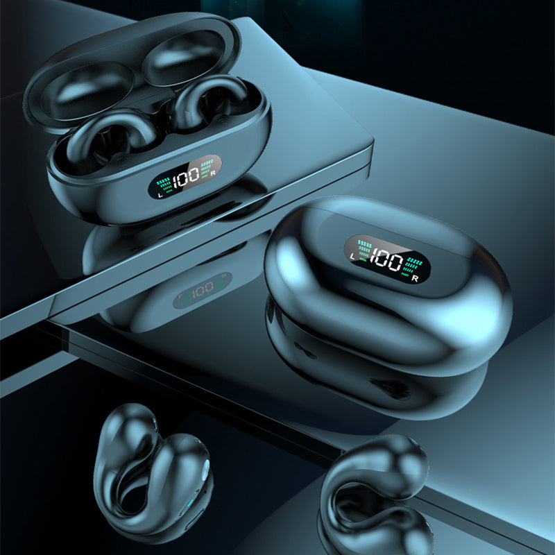Bone Conduction Headphones, TWS Earbuds, Ear Clip, Bluetooth, 5.3, Touch, Wireless Earphone In-Ear Bass HIFI Sports Headset