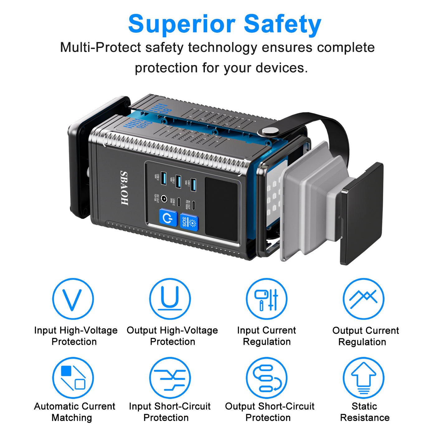Power Station, 296Wh Lithium Battery, Mobile Power Supply, 80000mAh Portable Rechargeable Battery, Outdoor