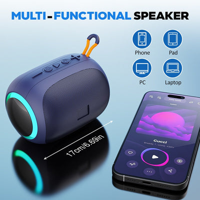 JYX L5 Portable Speaker, IPX7 Waterproof, Bluetooth, LED Lights, 8H Playtime