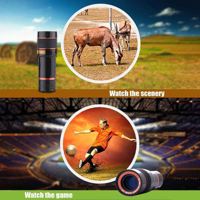 HD 8X Clip On Optical Zoom Telescope Camera Lens, Universal Mobile Cell Phone