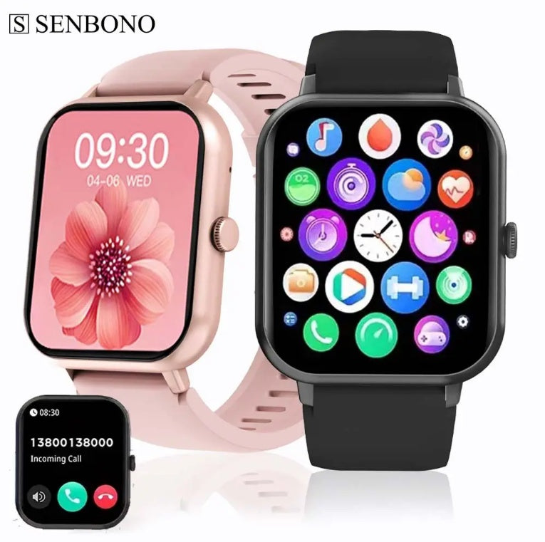 Square Smartwatch BT Call Heart Rate Sport Mode Fitness Tracker Waterproof Smart Watch For IOS Android