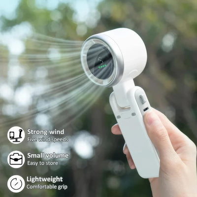 Outdoor 180 Degree Folding Desktop Mini Fan, Hand-held, High-speed Powerful Turbo Fan, Neck Hanging