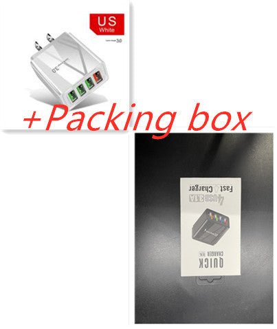 Illuminated 4USB Mobile Phone Charger, 3A Charging Head