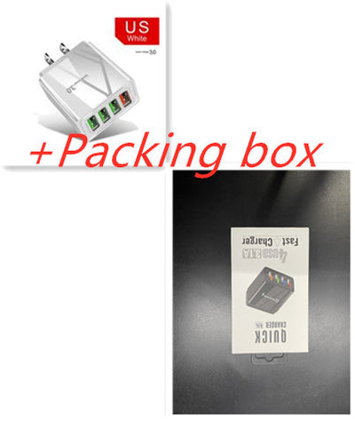 Illuminated 4USB Mobile Phone Charger, 3A Charging Head