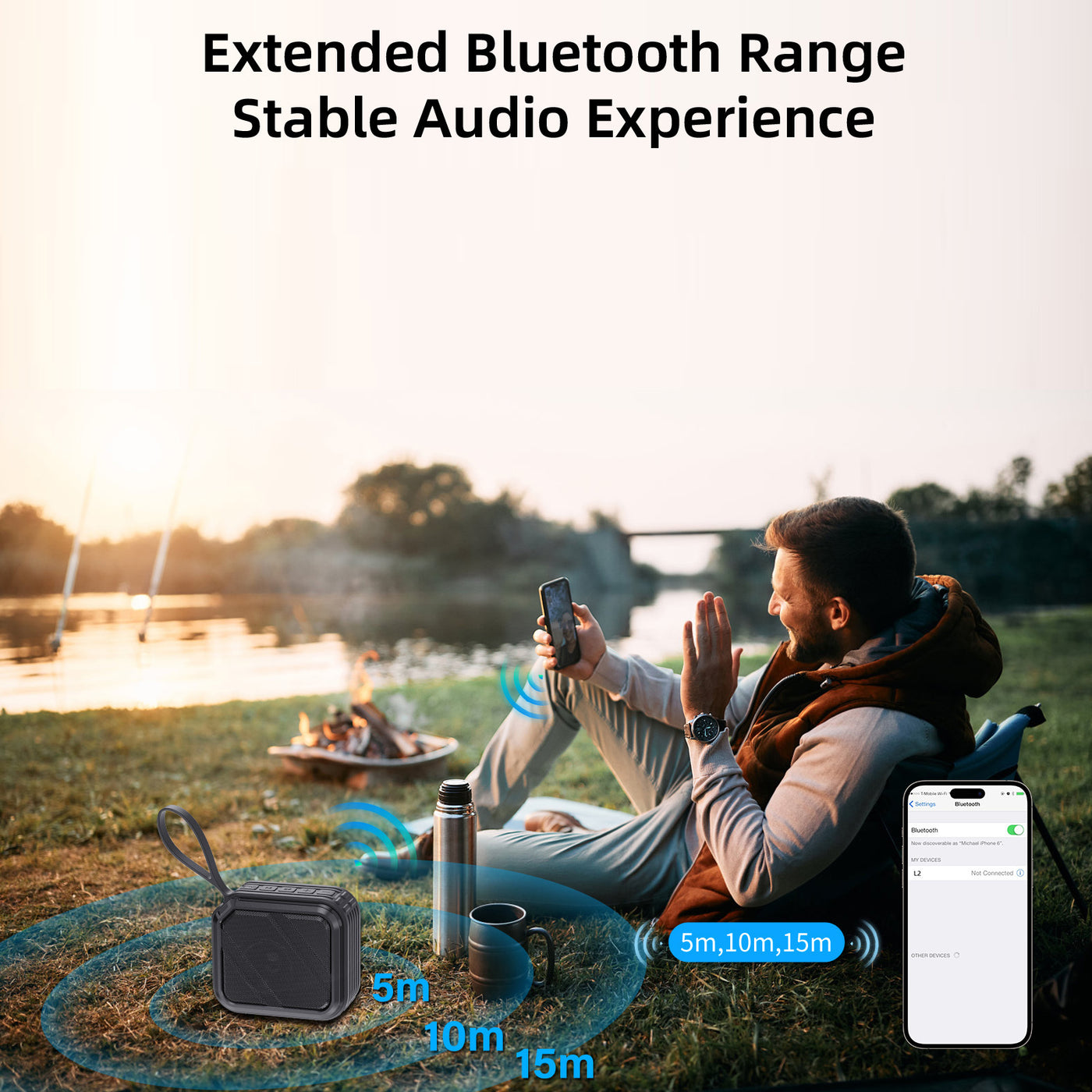 JYX L2 Portable Bluetooth Speaker, 12H Playtime, Bluetooth 5.3, Loud Stereo Sound