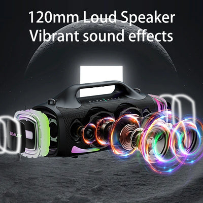100W Wireless Speaker-24000mAh Battery, IPX5 Waterproof, Loud Stereo Sound, Strong Bass, Family, Car, Outdoor, Camping, Party