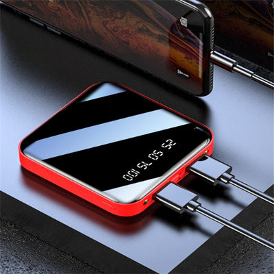 Mini Power Bank, 20000 MAh, Portable Mirror, Digital Display