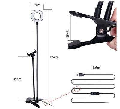 LED Selfie Ring Light, Live Adjustable Makeup Light