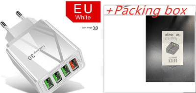 Illuminated 4USB Mobile Phone Charger, 3A Charging Head