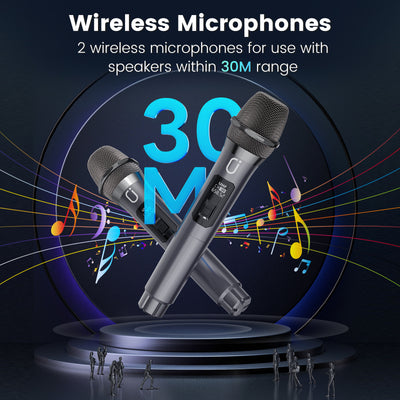 JYX D19 Bluetooth Speaker, 60W , RGB, 2 Wireless Microphone