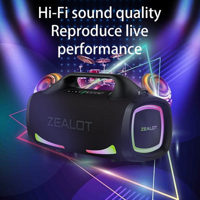100W Wireless Speaker-24000mAh Battery, IPX5 Waterproof, Loud Stereo Sound, Strong Bass, Family, Car, Outdoor, Camping, Party