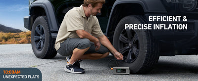 Jump Starter With Air Compressor And Air Pump, 2500A Battery, 150PSI Tire Inflator, Up To 7.5L Gas, 5.0L Diesel Engine, 2 LED Screen For Car Tires, Air Mattress, Inflatables