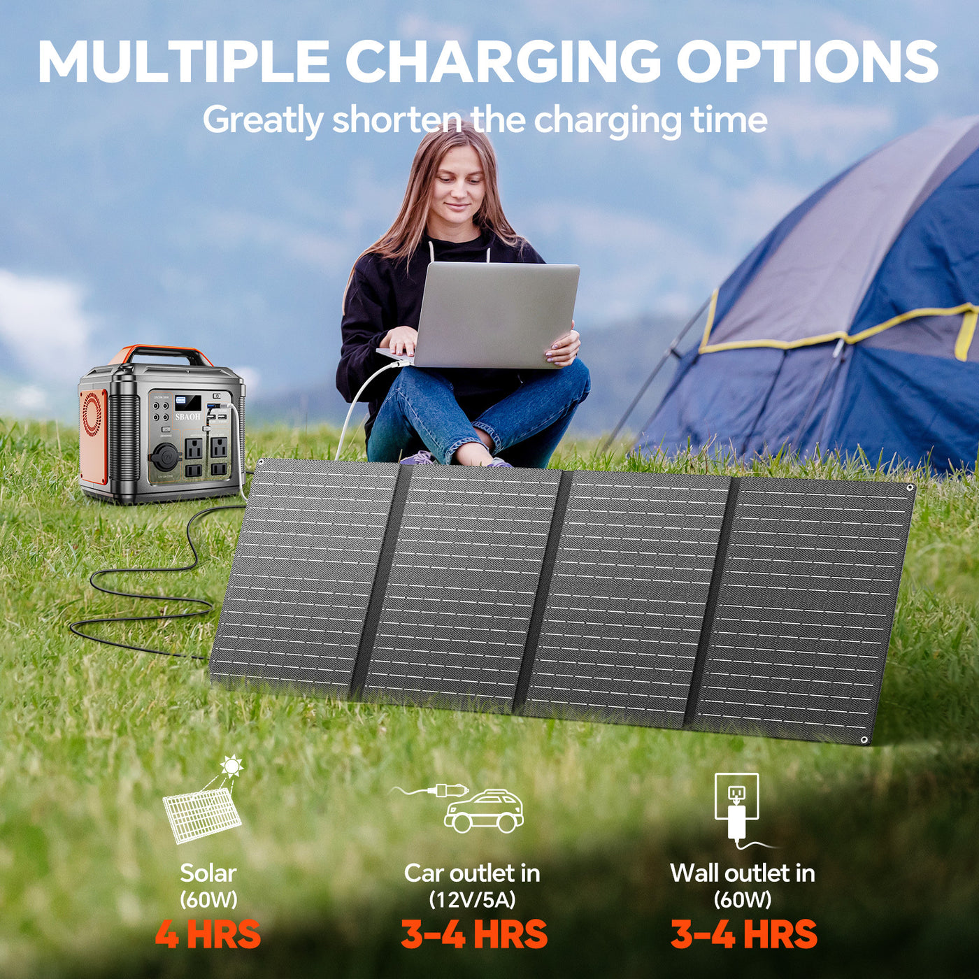300W Portable Power Station, 296Wh Backup Lithium Battery, Solar Generator, Outdoors, Camping, Travel, Hunting, Blackout