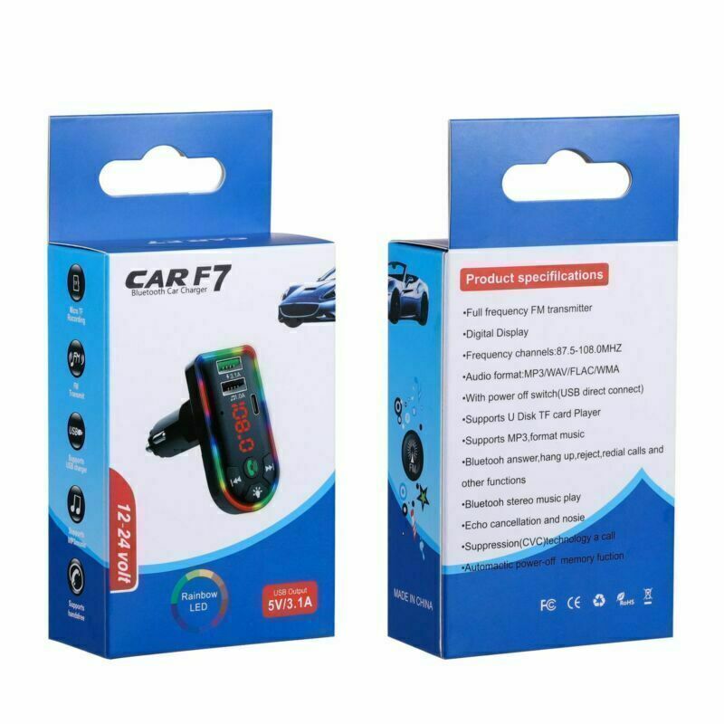 Car Bluetooth 5.0, MP3 Player, FM Transmitter Radio, 3.1A Fast Charger Adapter