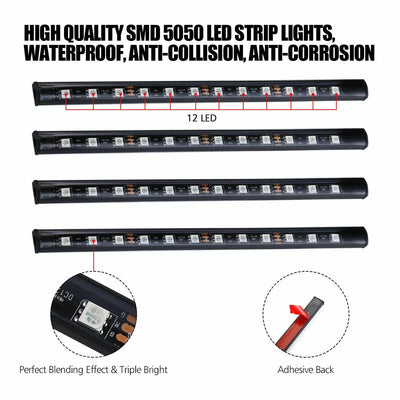 LED, RGB Interior Atmosphere Strip Light, USB Wireless Remote, Music Control