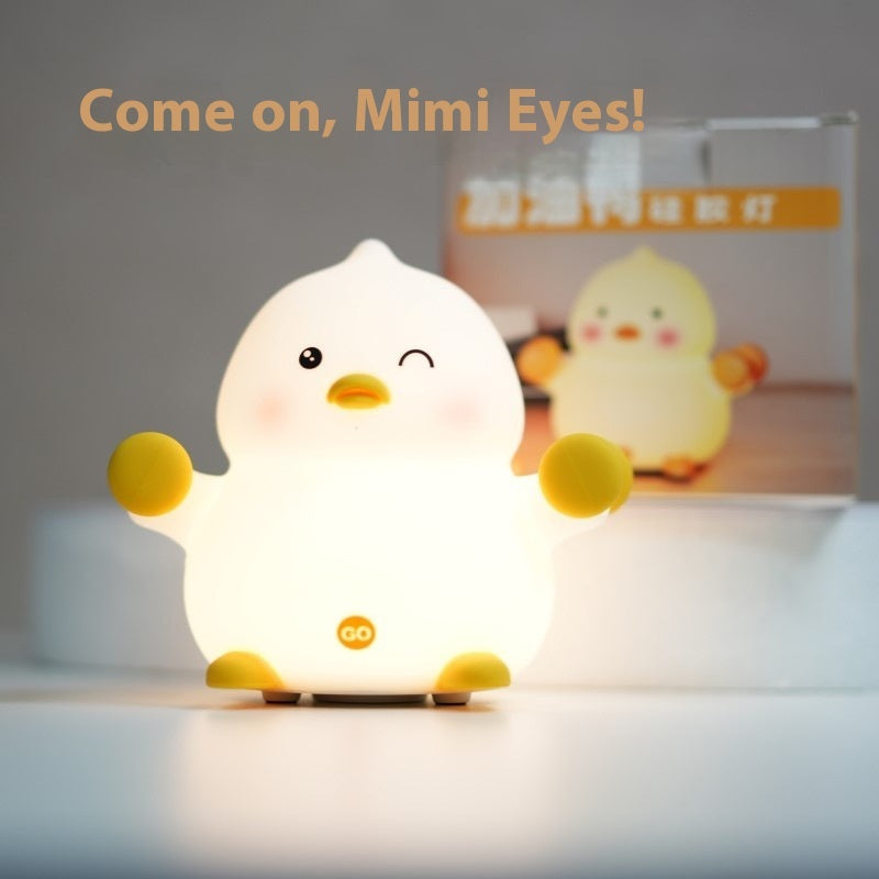 Creative Gold List Title With Sleeping And Reading Cheering Duck