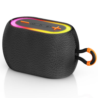 JYX L1Black Portable Bluetooth Speaker, Mini, Wireless, DJ Lights, Rich Stereo Bass, Aux, IPX7 Waterproof