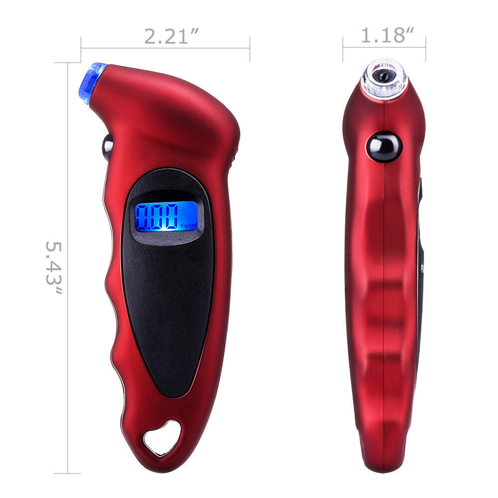 Digital Tire Pressure Gauge, LCD, Tyre Air Monitoring Meter, 150PSI, High Precision Handheld Tester Tool