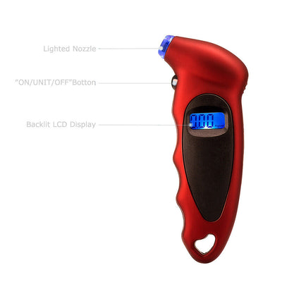 Digital Tire Pressure Gauge, LCD, Tyre Air Monitoring Meter, 150PSI, High Precision Handheld Tester Tool