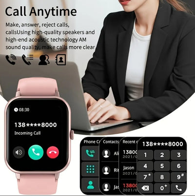 Square Smartwatch BT Call Heart Rate Sport Mode Fitness Tracker Waterproof Smart Watch For IOS Android