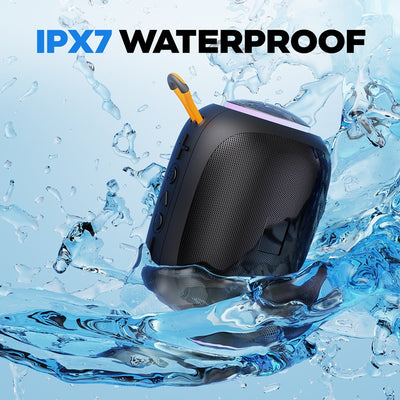 JYX L5 Portable Speaker, IPX7 Waterproof, Bluetooth, LED Lights, 8H Playtime