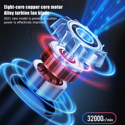 High Power Portable Car Vacuum Cleaner, Wireless, Rechargeable