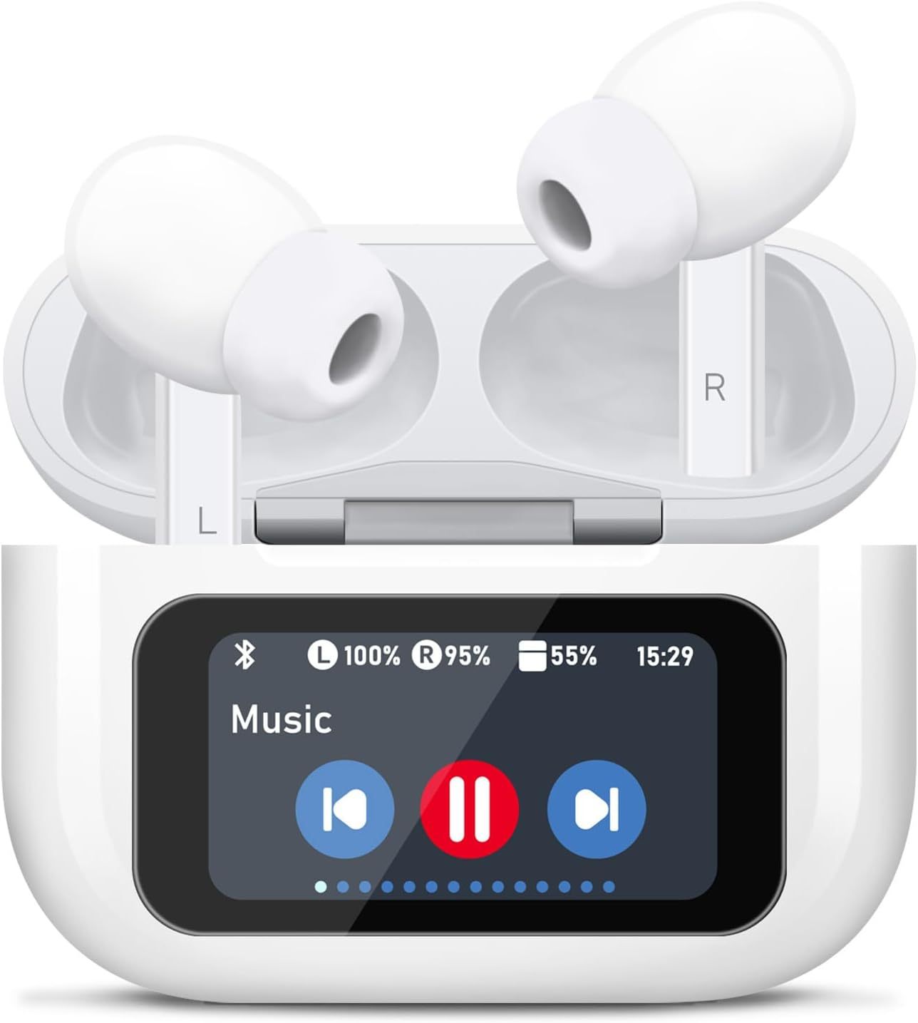 Wireless Earbuds, 5.4 Bluetooth, Touch Screen, ANC ENC Noise Cancelling, Microphone,  Android/IOS