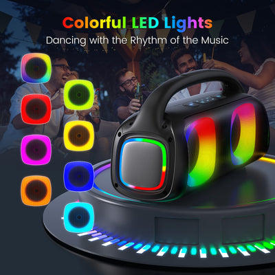 JYX D19 Bluetooth Speaker, 60W , RGB, 2 Wireless Microphone