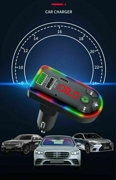 Car Bluetooth 5.0, MP3 Player, FM Transmitter Radio, 3.1A Fast Charger Adapter