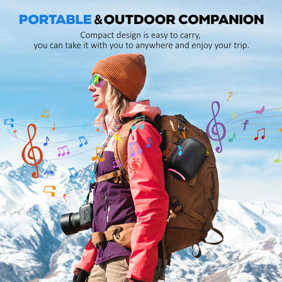 JYX L5 Portable Speaker, IPX7 Waterproof, Bluetooth, LED Lights, 8H Playtime
